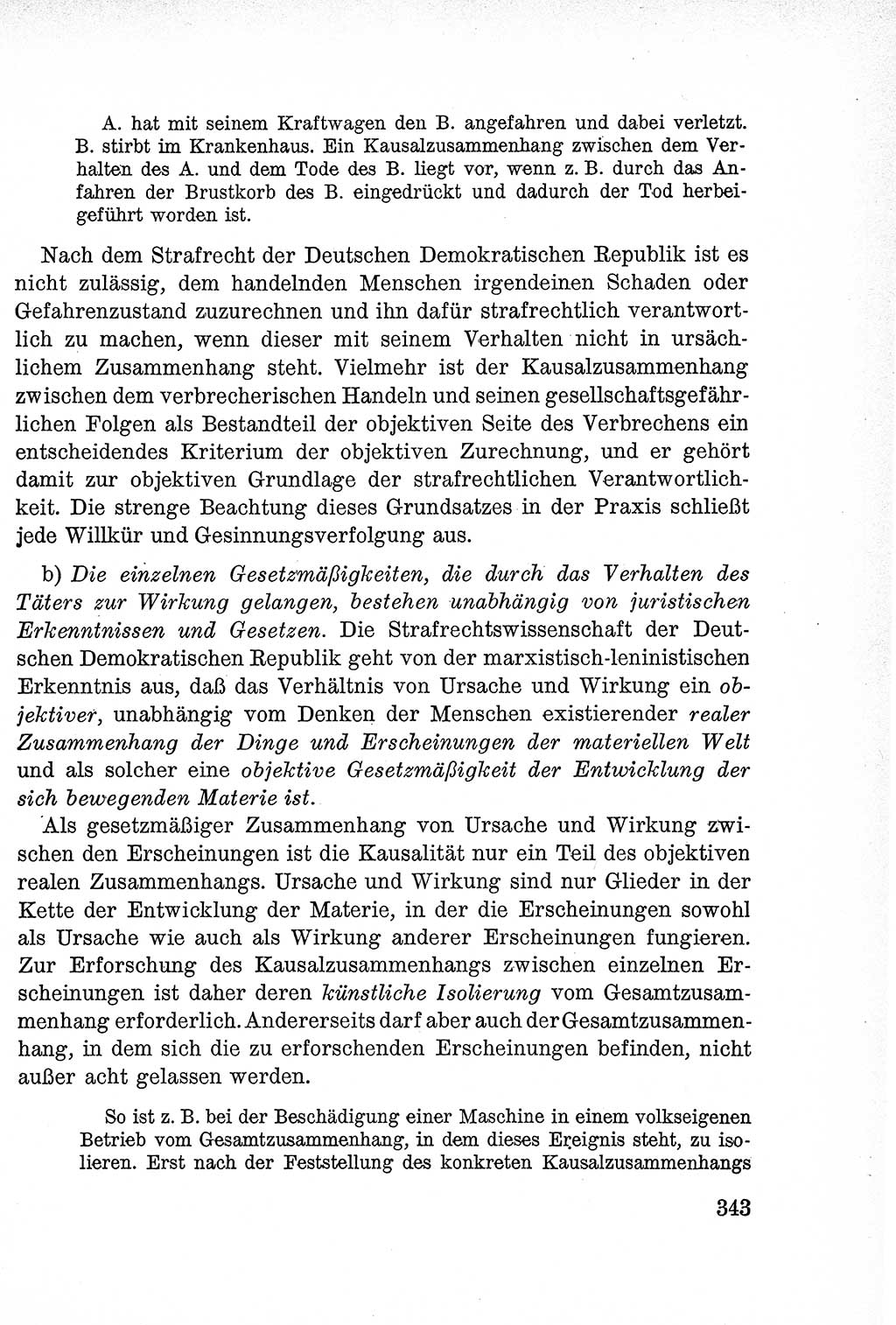 Lehrbuch des Strafrechts der Deutschen Demokratischen Republik (DDR), Allgemeiner Teil 1957, Seite 343 (Lb. Strafr. DDR AT 1957, S. 343)