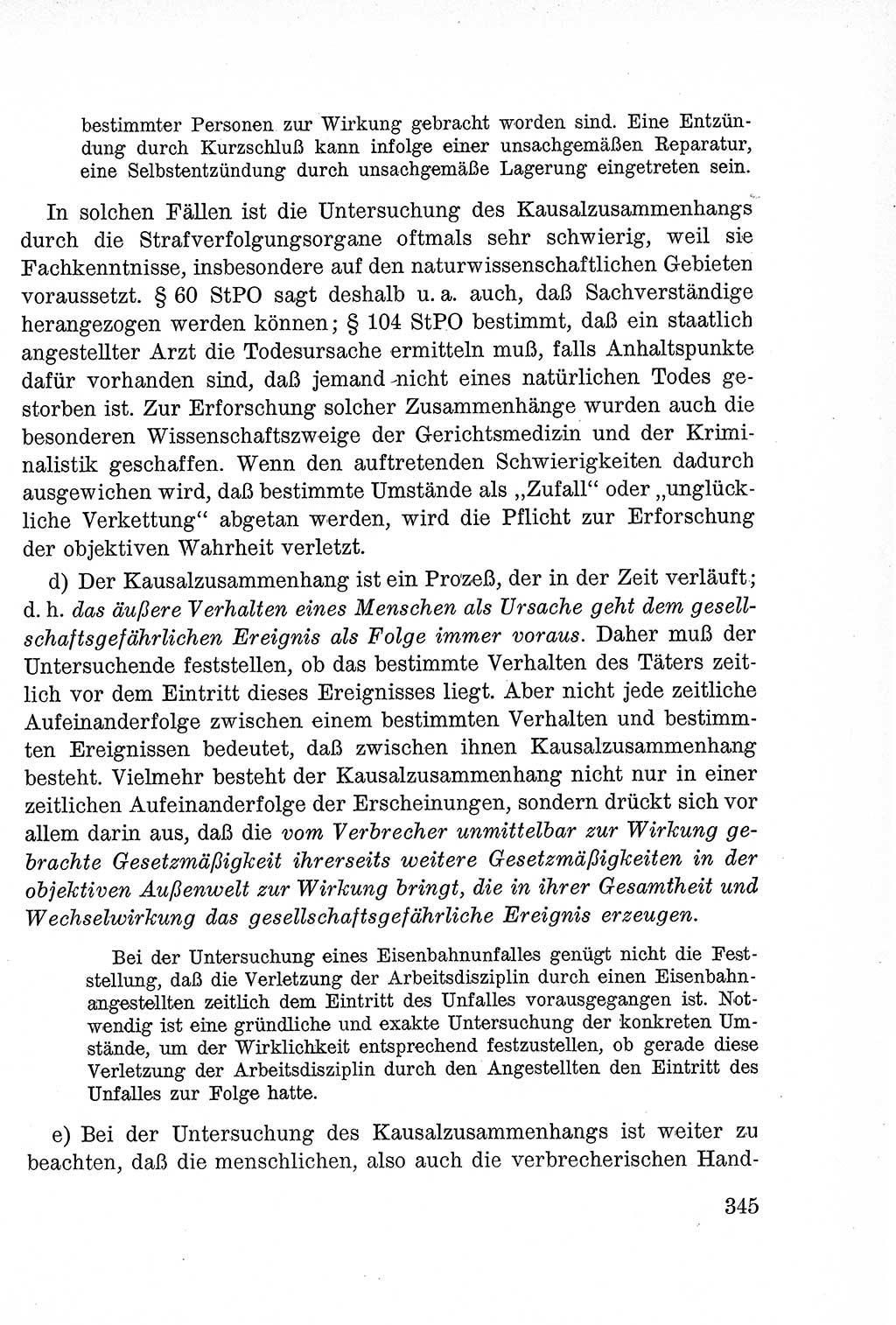 Lehrbuch des Strafrechts der Deutschen Demokratischen Republik (DDR), Allgemeiner Teil 1957, Seite 345 (Lb. Strafr. DDR AT 1957, S. 345)
