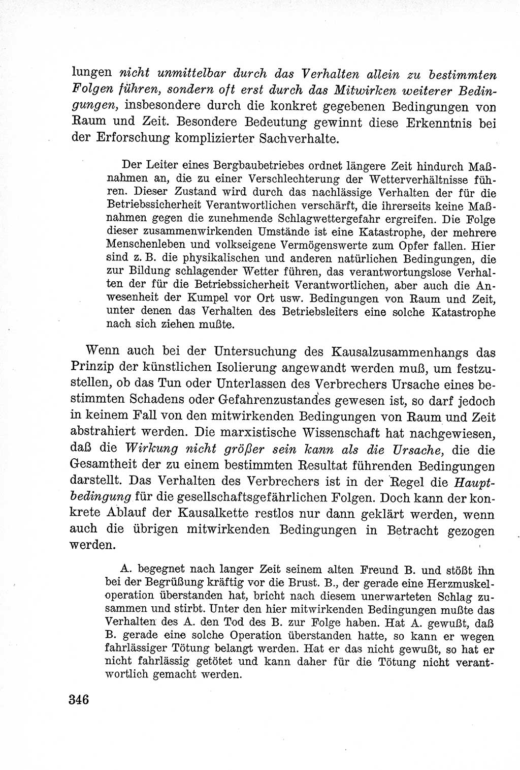 Lehrbuch des Strafrechts der Deutschen Demokratischen Republik (DDR), Allgemeiner Teil 1957, Seite 346 (Lb. Strafr. DDR AT 1957, S. 346)