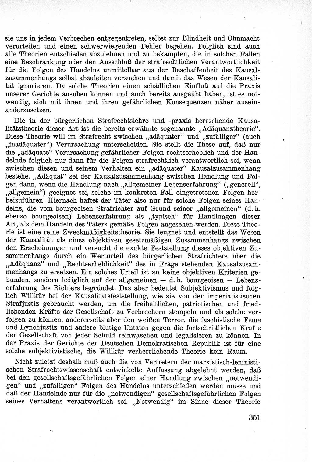 Lehrbuch des Strafrechts der Deutschen Demokratischen Republik (DDR), Allgemeiner Teil 1957, Seite 351 (Lb. Strafr. DDR AT 1957, S. 351)