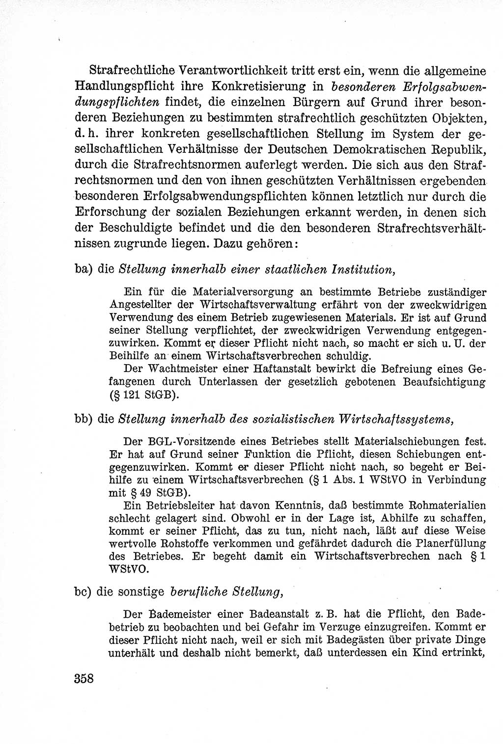 Lehrbuch des Strafrechts der Deutschen Demokratischen Republik (DDR), Allgemeiner Teil 1957, Seite 358 (Lb. Strafr. DDR AT 1957, S. 358)