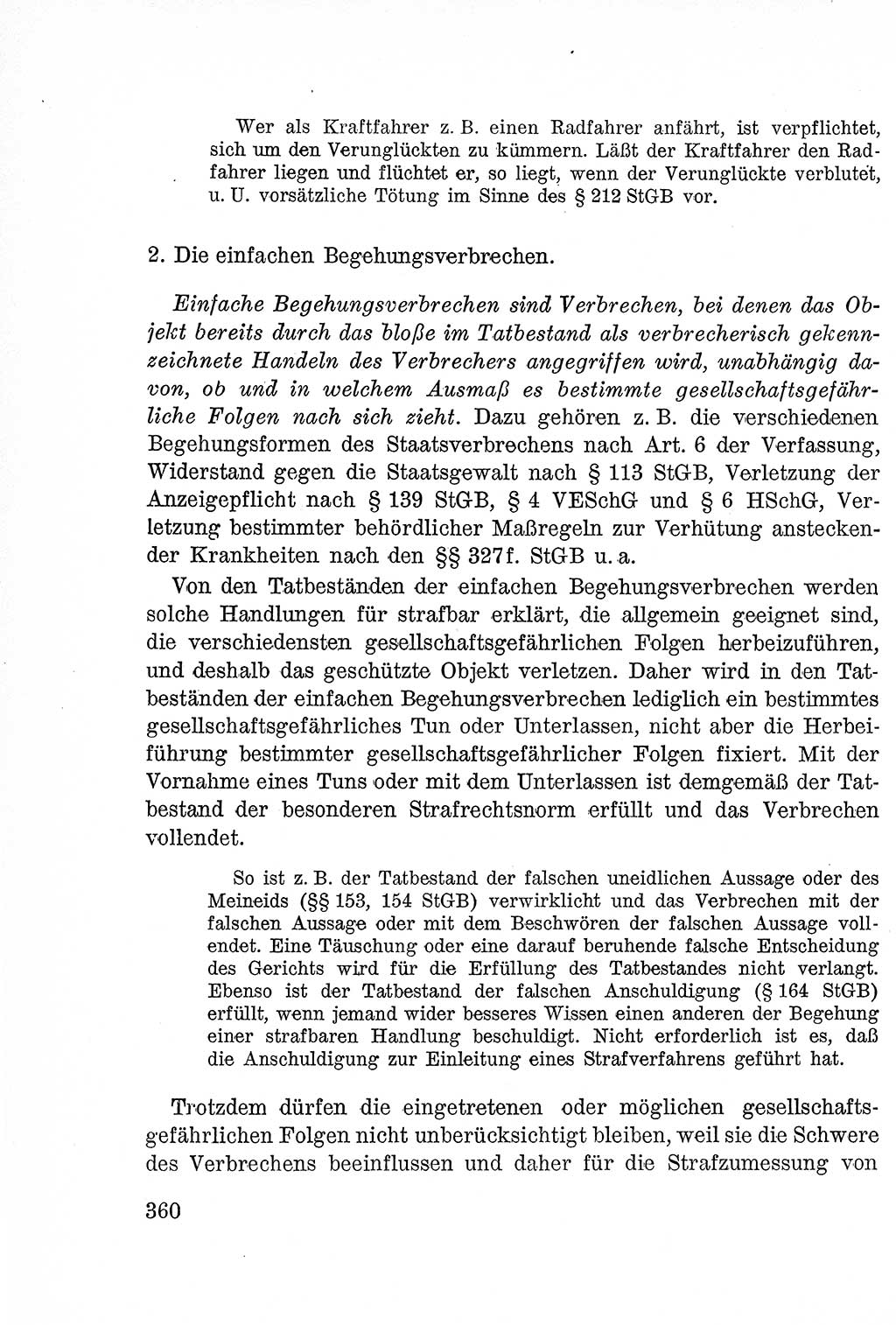 Lehrbuch des Strafrechts der Deutschen Demokratischen Republik (DDR), Allgemeiner Teil 1957, Seite 360 (Lb. Strafr. DDR AT 1957, S. 360)