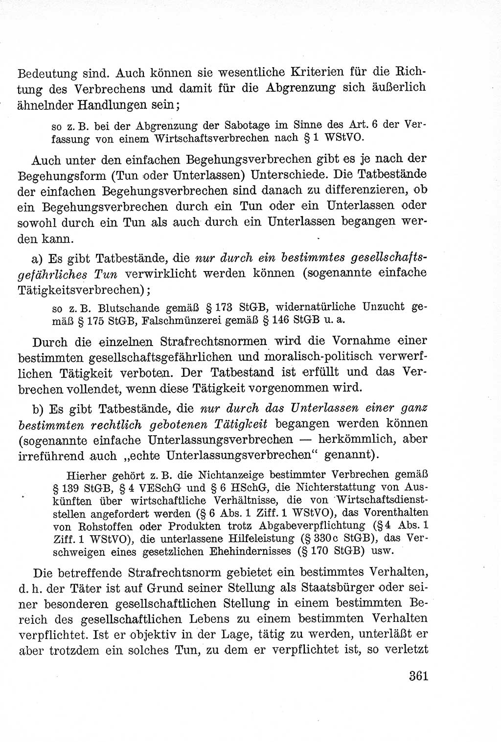 Lehrbuch des Strafrechts der Deutschen Demokratischen Republik (DDR), Allgemeiner Teil 1957, Seite 361 (Lb. Strafr. DDR AT 1957, S. 361)