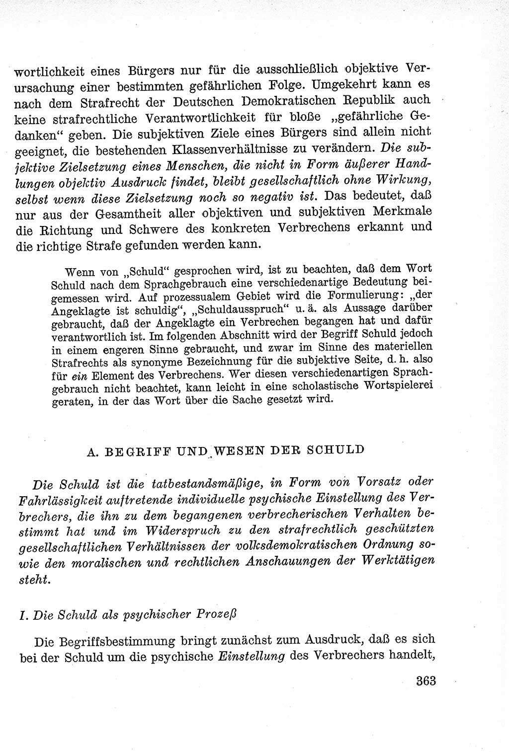 Lehrbuch des Strafrechts der Deutschen Demokratischen Republik (DDR), Allgemeiner Teil 1957, Seite 363 (Lb. Strafr. DDR AT 1957, S. 363)