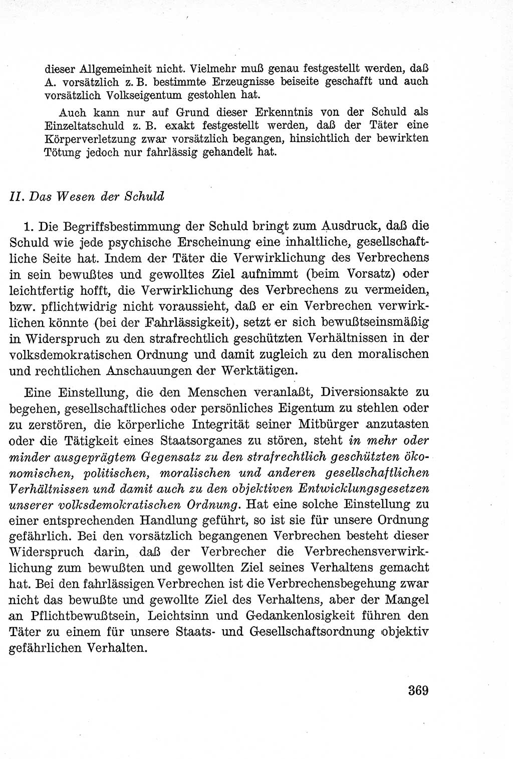 Lehrbuch des Strafrechts der Deutschen Demokratischen Republik (DDR), Allgemeiner Teil 1957, Seite 369 (Lb. Strafr. DDR AT 1957, S. 369)