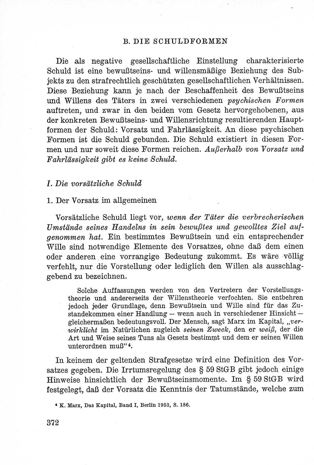 Lehrbuch des Strafrechts der Deutschen Demokratischen Republik (DDR), Allgemeiner Teil 1957, Seite 372 (Lb. Strafr. DDR AT 1957, S. 372)