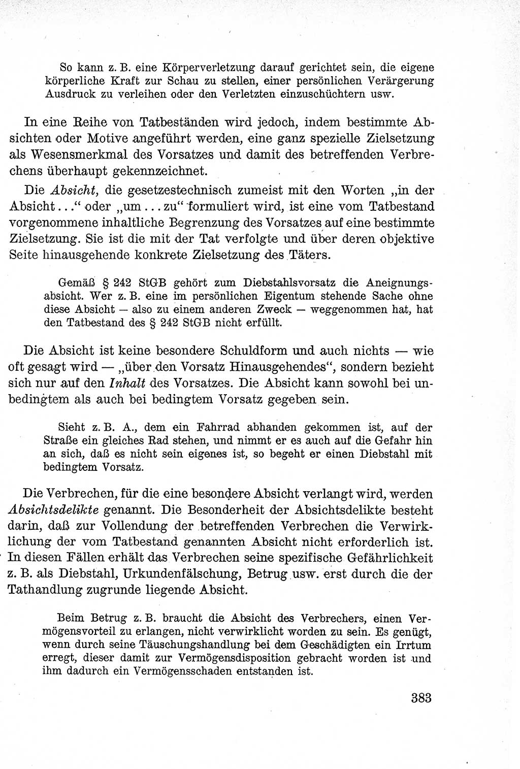 Lehrbuch des Strafrechts der Deutschen Demokratischen Republik (DDR), Allgemeiner Teil 1957, Seite 383 (Lb. Strafr. DDR AT 1957, S. 383)