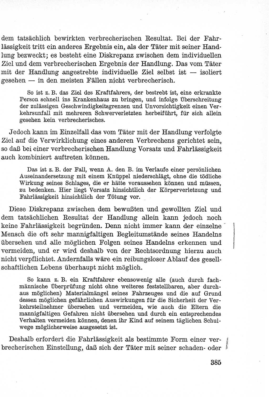 Lehrbuch des Strafrechts der Deutschen Demokratischen Republik (DDR), Allgemeiner Teil 1957, Seite 385 (Lb. Strafr. DDR AT 1957, S. 385)