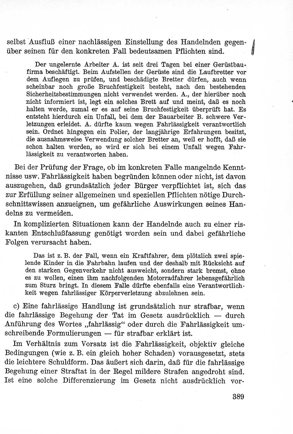 Lehrbuch des Strafrechts der Deutschen Demokratischen Republik (DDR), Allgemeiner Teil 1957, Seite 389 (Lb. Strafr. DDR AT 1957, S. 389)