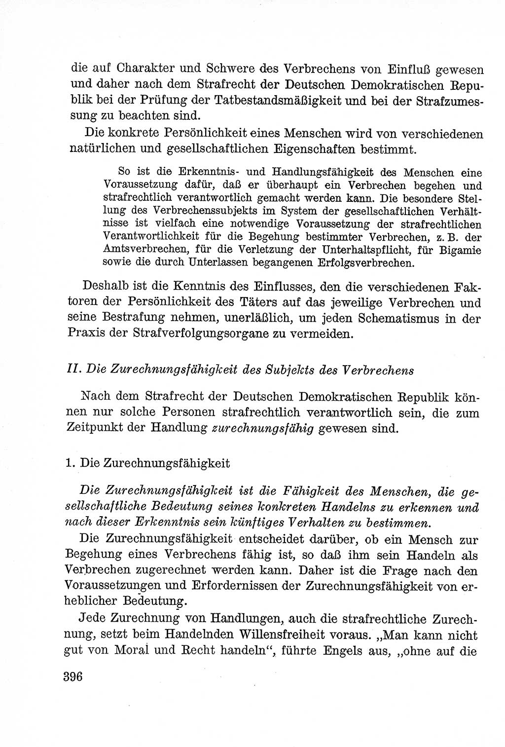 Lehrbuch des Strafrechts der Deutschen Demokratischen Republik (DDR), Allgemeiner Teil 1957, Seite 396 (Lb. Strafr. DDR AT 1957, S. 396)