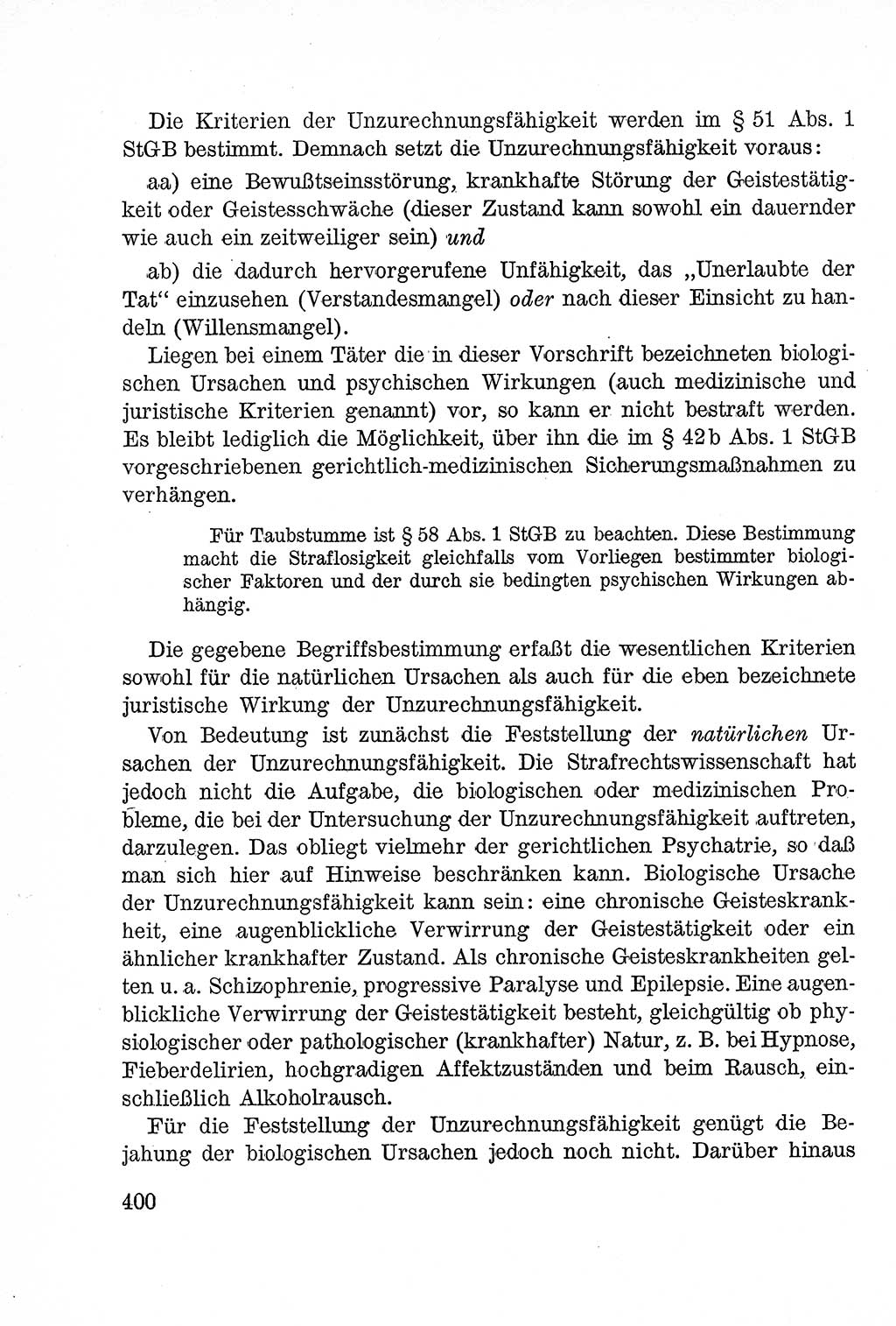 Lehrbuch des Strafrechts der Deutschen Demokratischen Republik (DDR), Allgemeiner Teil 1957, Seite 400 (Lb. Strafr. DDR AT 1957, S. 400)