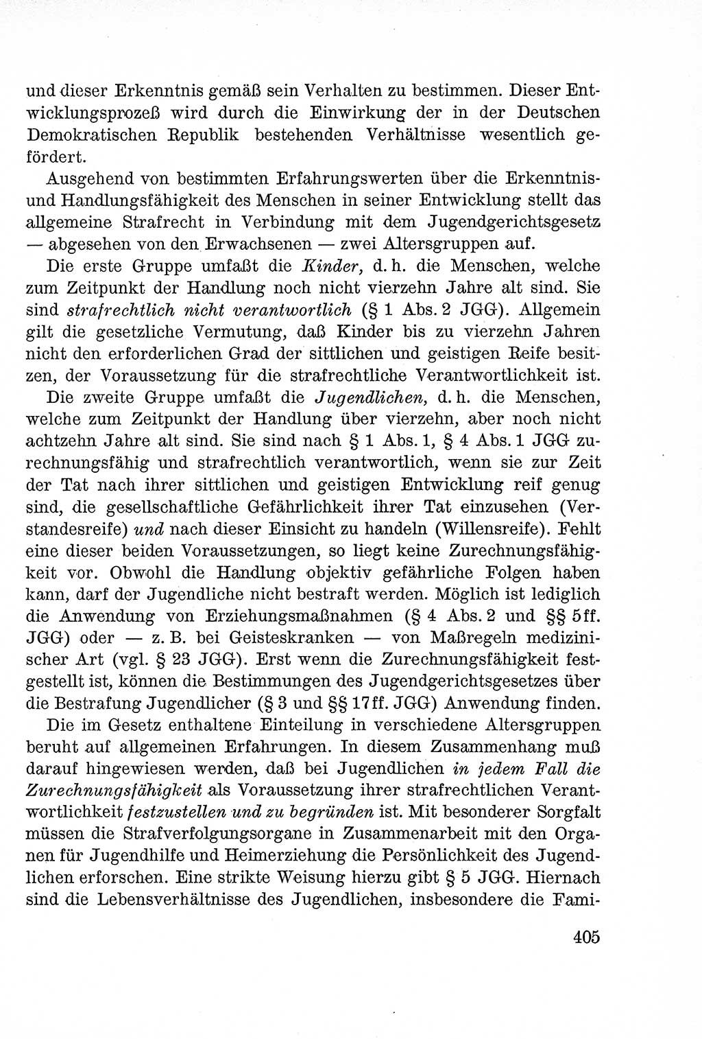 Lehrbuch des Strafrechts der Deutschen Demokratischen Republik (DDR), Allgemeiner Teil 1957, Seite 405 (Lb. Strafr. DDR AT 1957, S. 405)