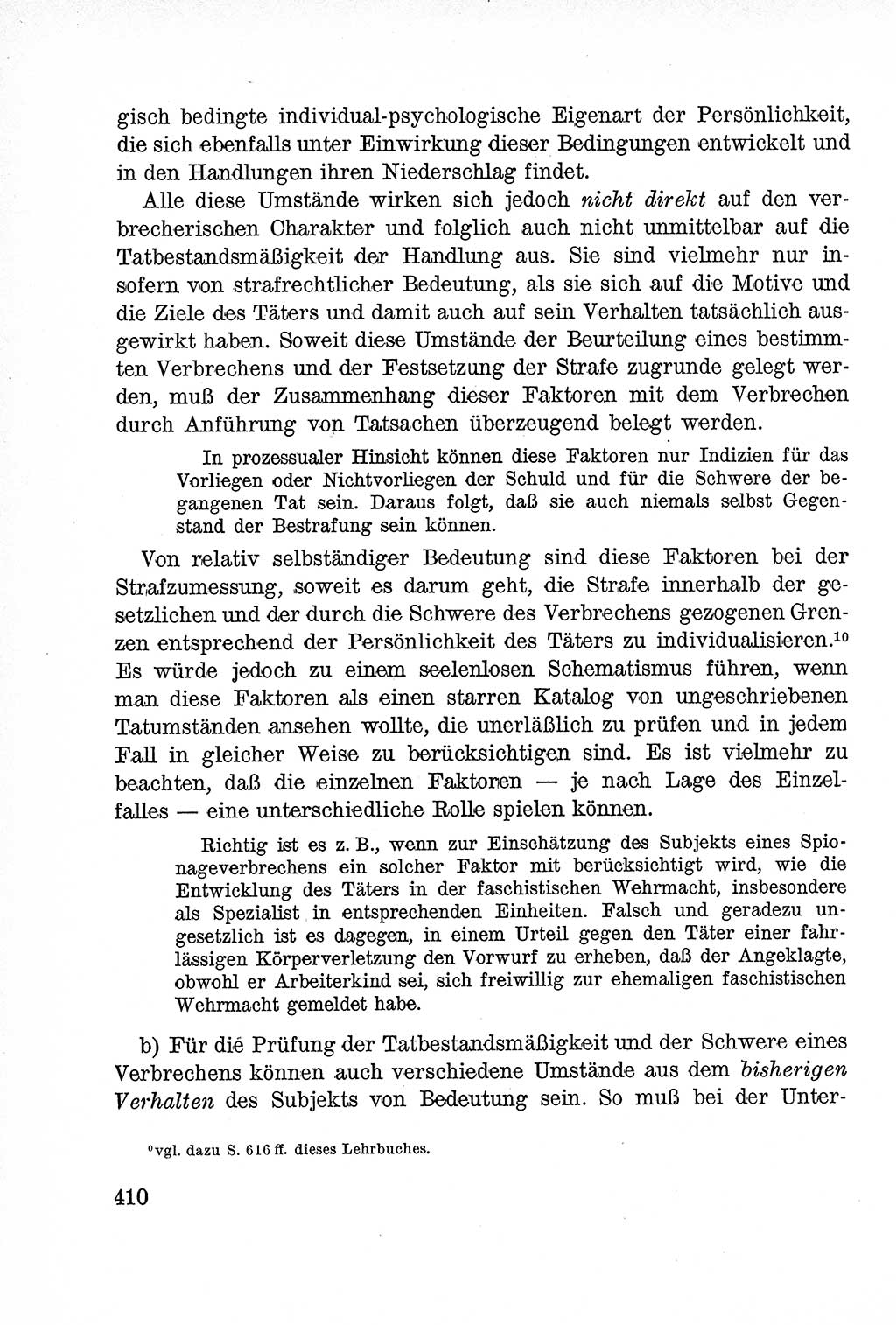 Lehrbuch des Strafrechts der Deutschen Demokratischen Republik (DDR), Allgemeiner Teil 1957, Seite 410 (Lb. Strafr. DDR AT 1957, S. 410)