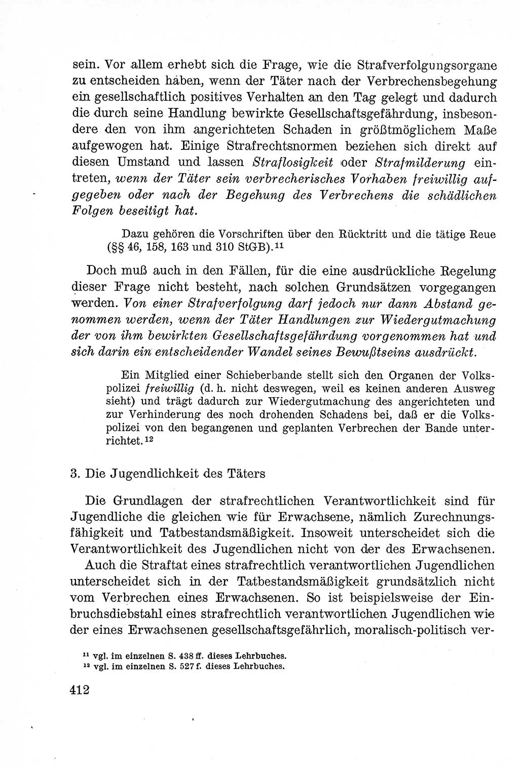 Lehrbuch des Strafrechts der Deutschen Demokratischen Republik (DDR), Allgemeiner Teil 1957, Seite 412 (Lb. Strafr. DDR AT 1957, S. 412)