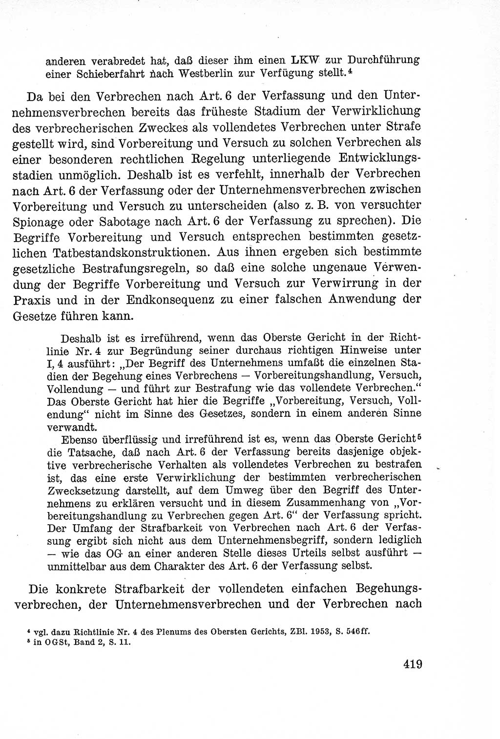 Lehrbuch des Strafrechts der Deutschen Demokratischen Republik (DDR), Allgemeiner Teil 1957, Seite 419 (Lb. Strafr. DDR AT 1957, S. 419)