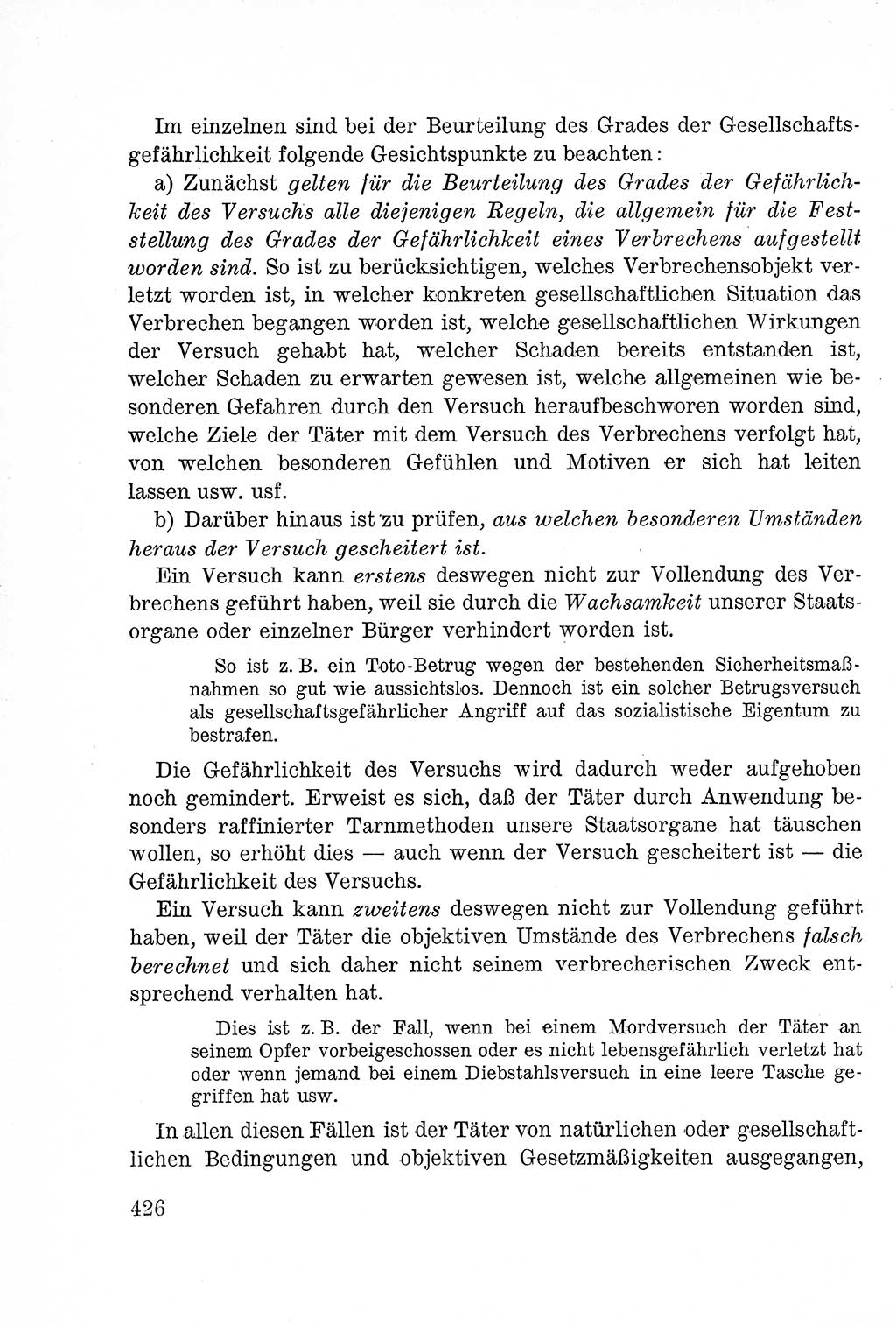 Lehrbuch des Strafrechts der Deutschen Demokratischen Republik (DDR), Allgemeiner Teil 1957, Seite 426 (Lb. Strafr. DDR AT 1957, S. 426)