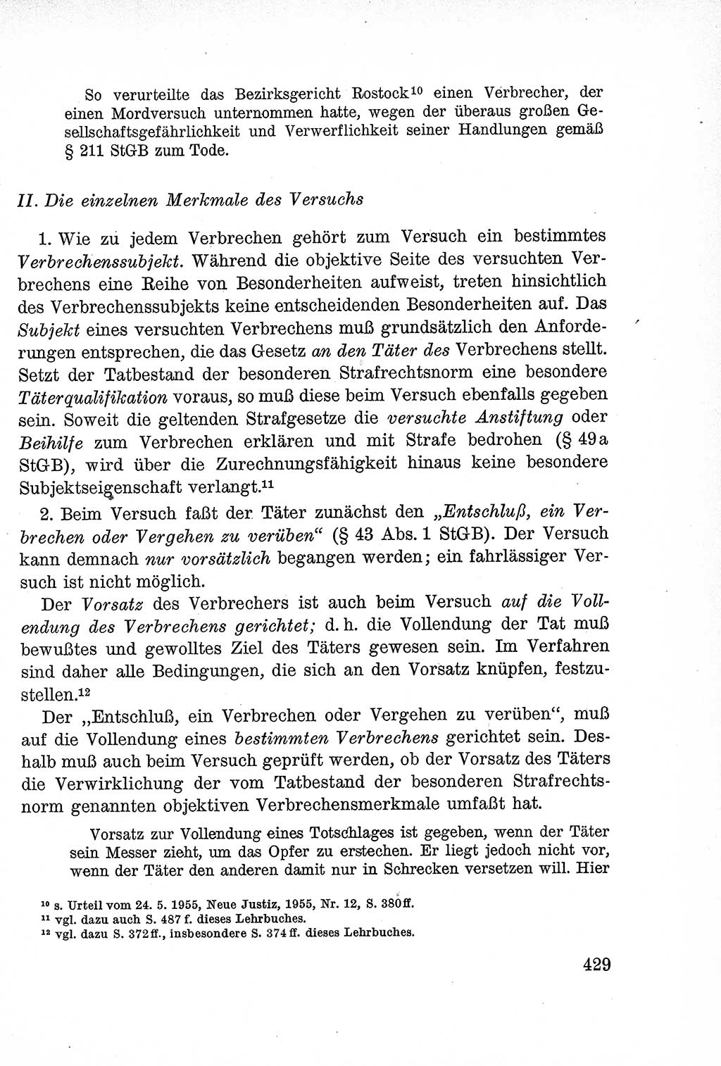 Lehrbuch des Strafrechts der Deutschen Demokratischen Republik (DDR), Allgemeiner Teil 1957, Seite 429 (Lb. Strafr. DDR AT 1957, S. 429)