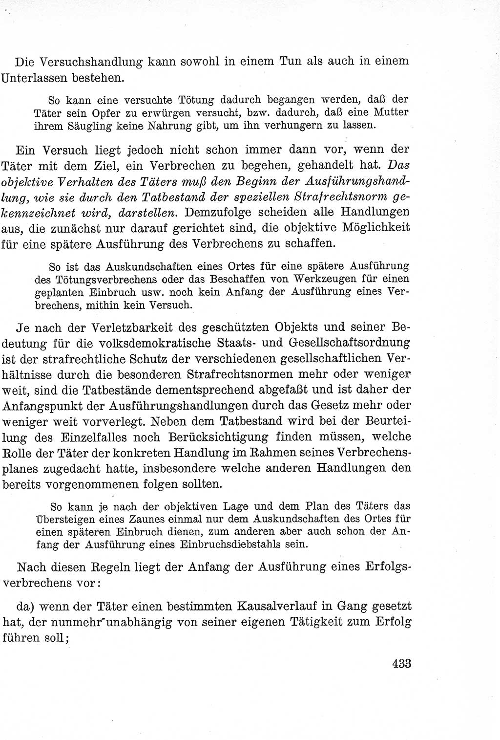 Lehrbuch des Strafrechts der Deutschen Demokratischen Republik (DDR), Allgemeiner Teil 1957, Seite 433 (Lb. Strafr. DDR AT 1957, S. 433)