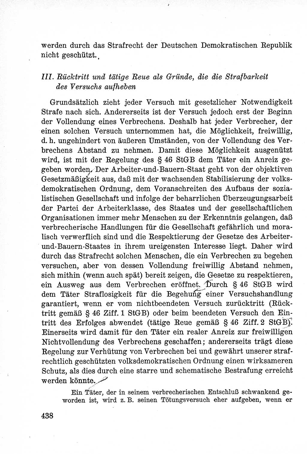 Lehrbuch des Strafrechts der Deutschen Demokratischen Republik (DDR), Allgemeiner Teil 1957, Seite 438 (Lb. Strafr. DDR AT 1957, S. 438)