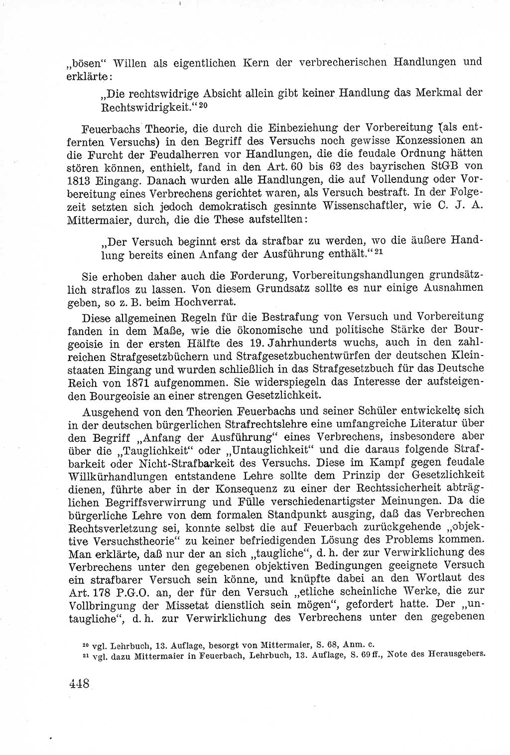 Lehrbuch des Strafrechts der Deutschen Demokratischen Republik (DDR), Allgemeiner Teil 1957, Seite 448 (Lb. Strafr. DDR AT 1957, S. 448)