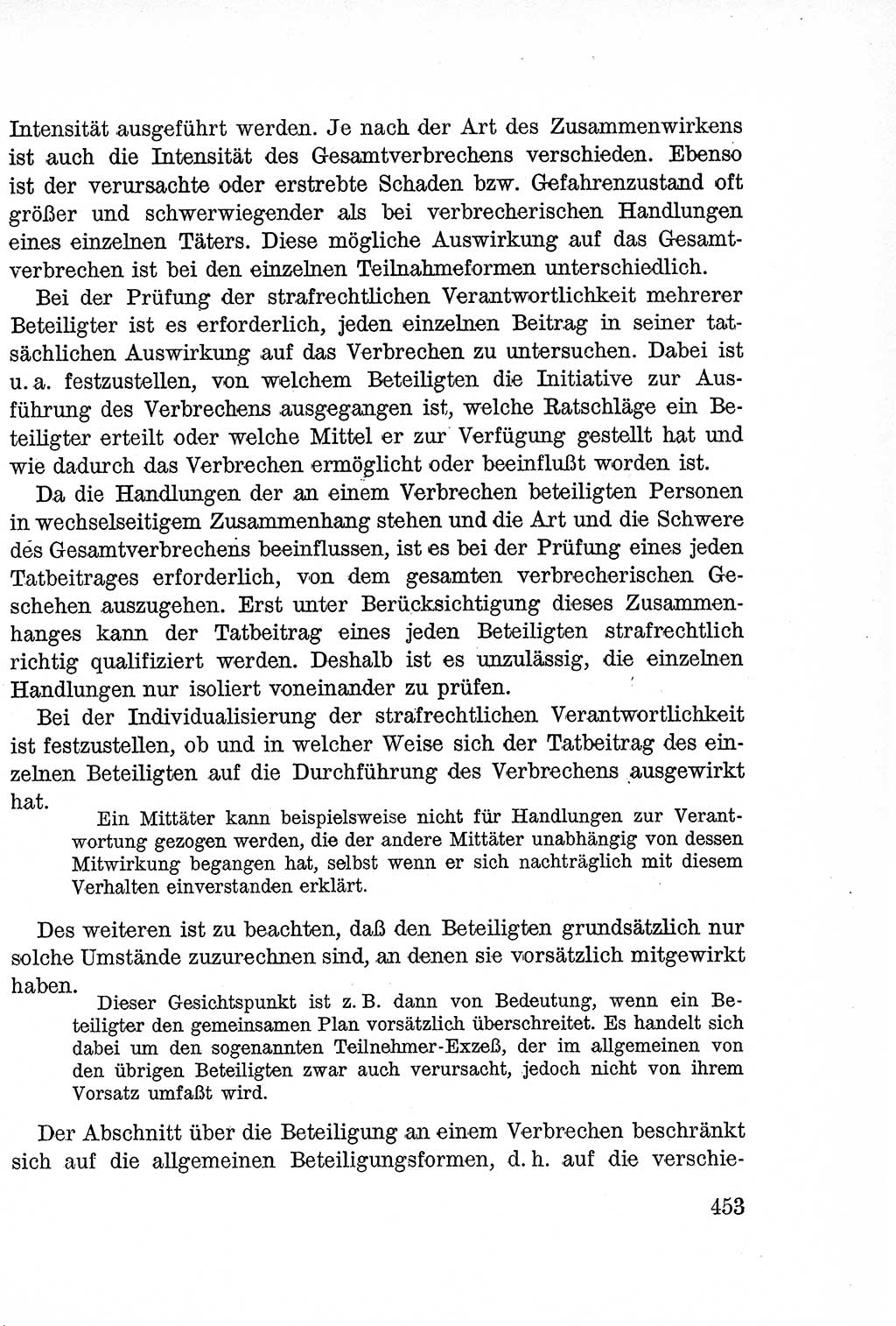 Lehrbuch des Strafrechts der Deutschen Demokratischen Republik (DDR), Allgemeiner Teil 1957, Seite 453 (Lb. Strafr. DDR AT 1957, S. 453)