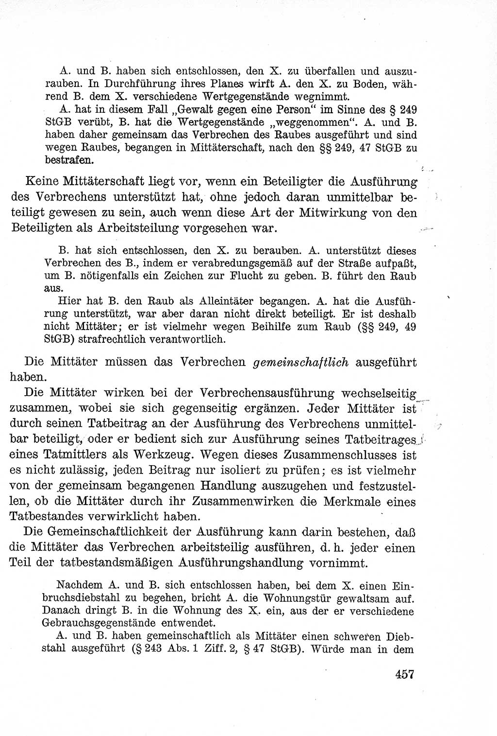 Lehrbuch des Strafrechts der Deutschen Demokratischen Republik (DDR), Allgemeiner Teil 1957, Seite 457 (Lb. Strafr. DDR AT 1957, S. 457)