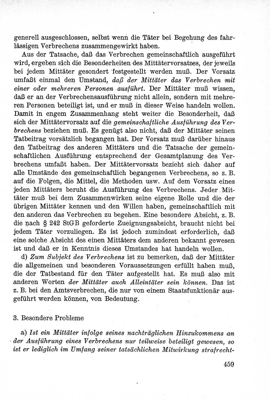 Lehrbuch des Strafrechts der Deutschen Demokratischen Republik (DDR), Allgemeiner Teil 1957, Seite 459 (Lb. Strafr. DDR AT 1957, S. 459)