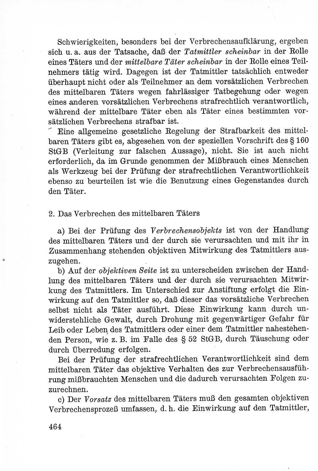 Lehrbuch des Strafrechts der Deutschen Demokratischen Republik (DDR), Allgemeiner Teil 1957, Seite 464 (Lb. Strafr. DDR AT 1957, S. 464)