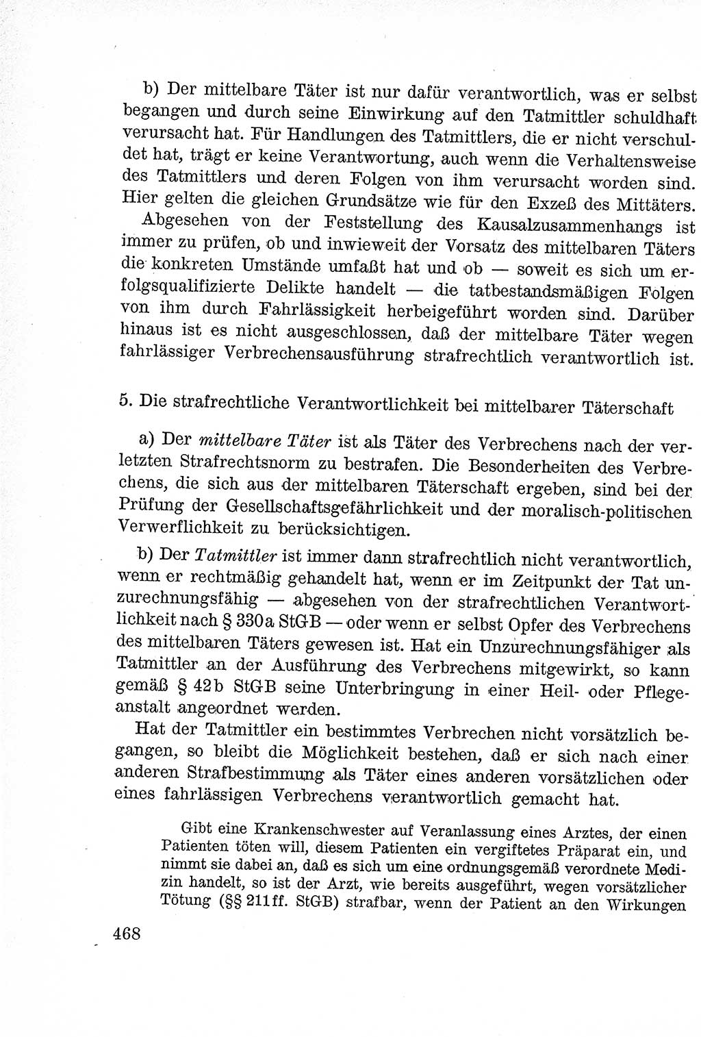 Lehrbuch des Strafrechts der Deutschen Demokratischen Republik (DDR), Allgemeiner Teil 1957, Seite 468 (Lb. Strafr. DDR AT 1957, S. 468)