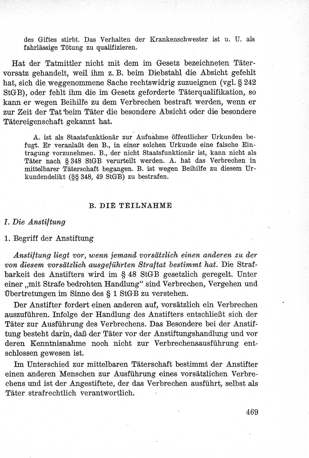 Lehrbuch des Strafrechts der Deutschen Demokratischen Republik (DDR), Allgemeiner Teil 1957, Seite 469 (Lb. Strafr. DDR AT 1957, S. 469)