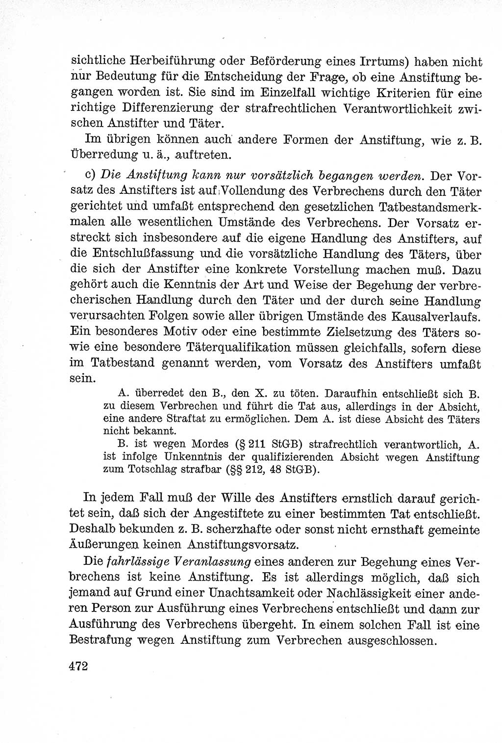 Lehrbuch des Strafrechts der Deutschen Demokratischen Republik (DDR), Allgemeiner Teil 1957, Seite 472 (Lb. Strafr. DDR AT 1957, S. 472)