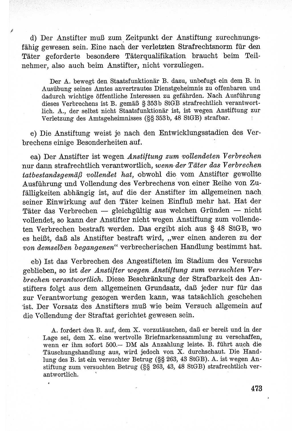 Lehrbuch des Strafrechts der Deutschen Demokratischen Republik (DDR), Allgemeiner Teil 1957, Seite 473 (Lb. Strafr. DDR AT 1957, S. 473)