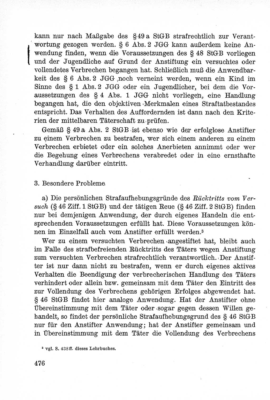 Lehrbuch des Strafrechts der Deutschen Demokratischen Republik (DDR), Allgemeiner Teil 1957, Seite 476 (Lb. Strafr. DDR AT 1957, S. 476)