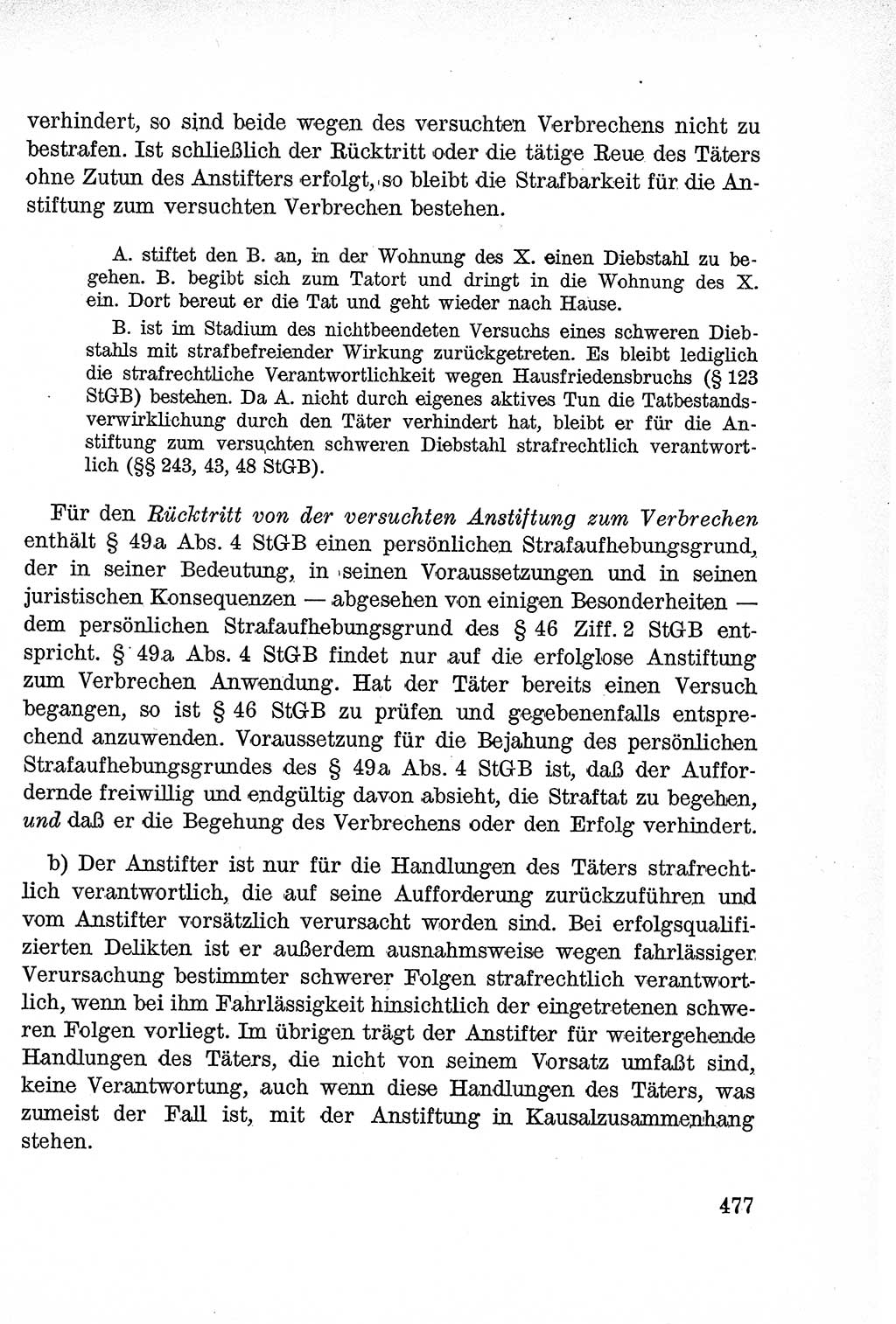Lehrbuch des Strafrechts der Deutschen Demokratischen Republik (DDR), Allgemeiner Teil 1957, Seite 477 (Lb. Strafr. DDR AT 1957, S. 477)