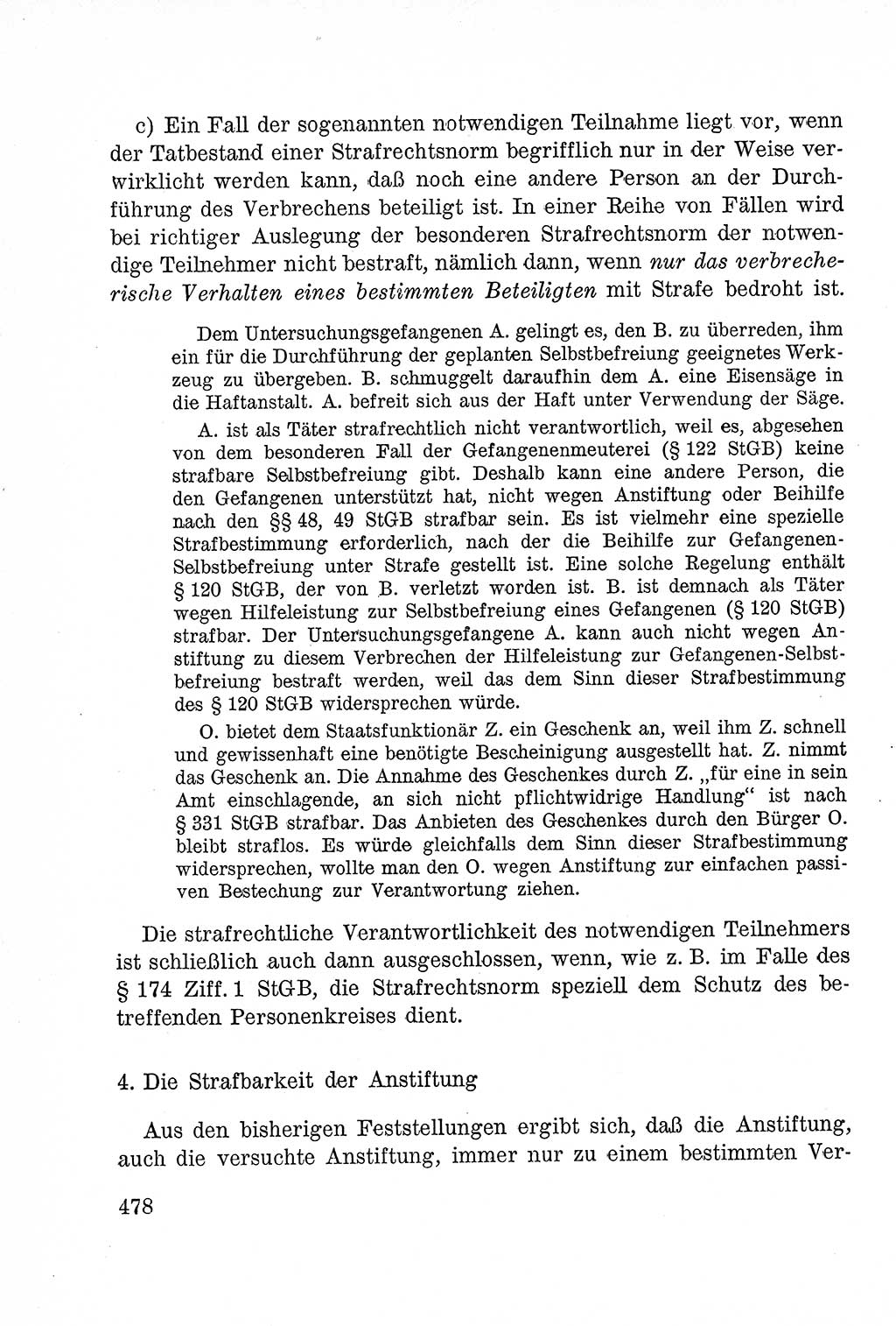 Lehrbuch des Strafrechts der Deutschen Demokratischen Republik (DDR), Allgemeiner Teil 1957, Seite 478 (Lb. Strafr. DDR AT 1957, S. 478)