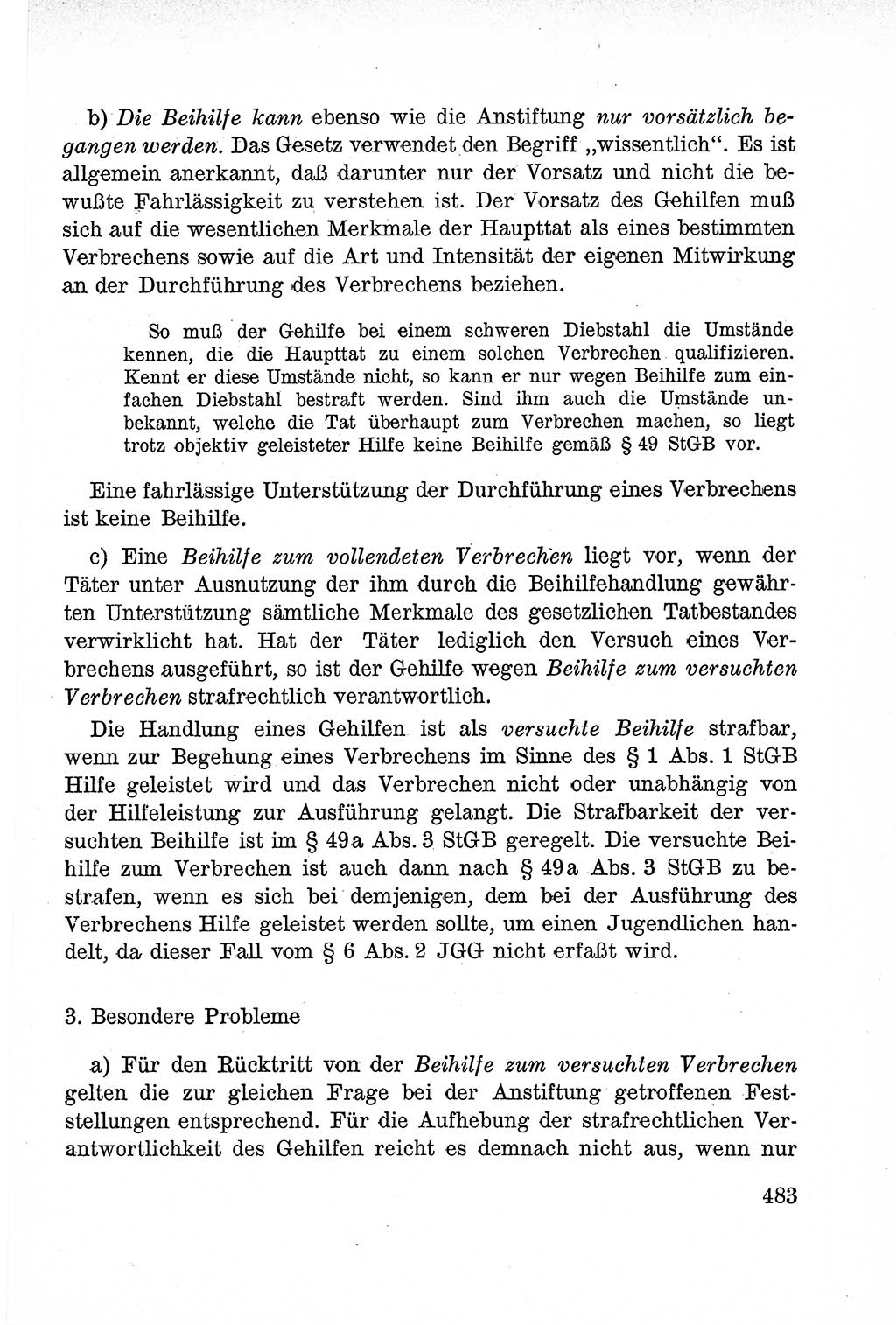 Lehrbuch des Strafrechts der Deutschen Demokratischen Republik (DDR), Allgemeiner Teil 1957, Seite 483 (Lb. Strafr. DDR AT 1957, S. 483)