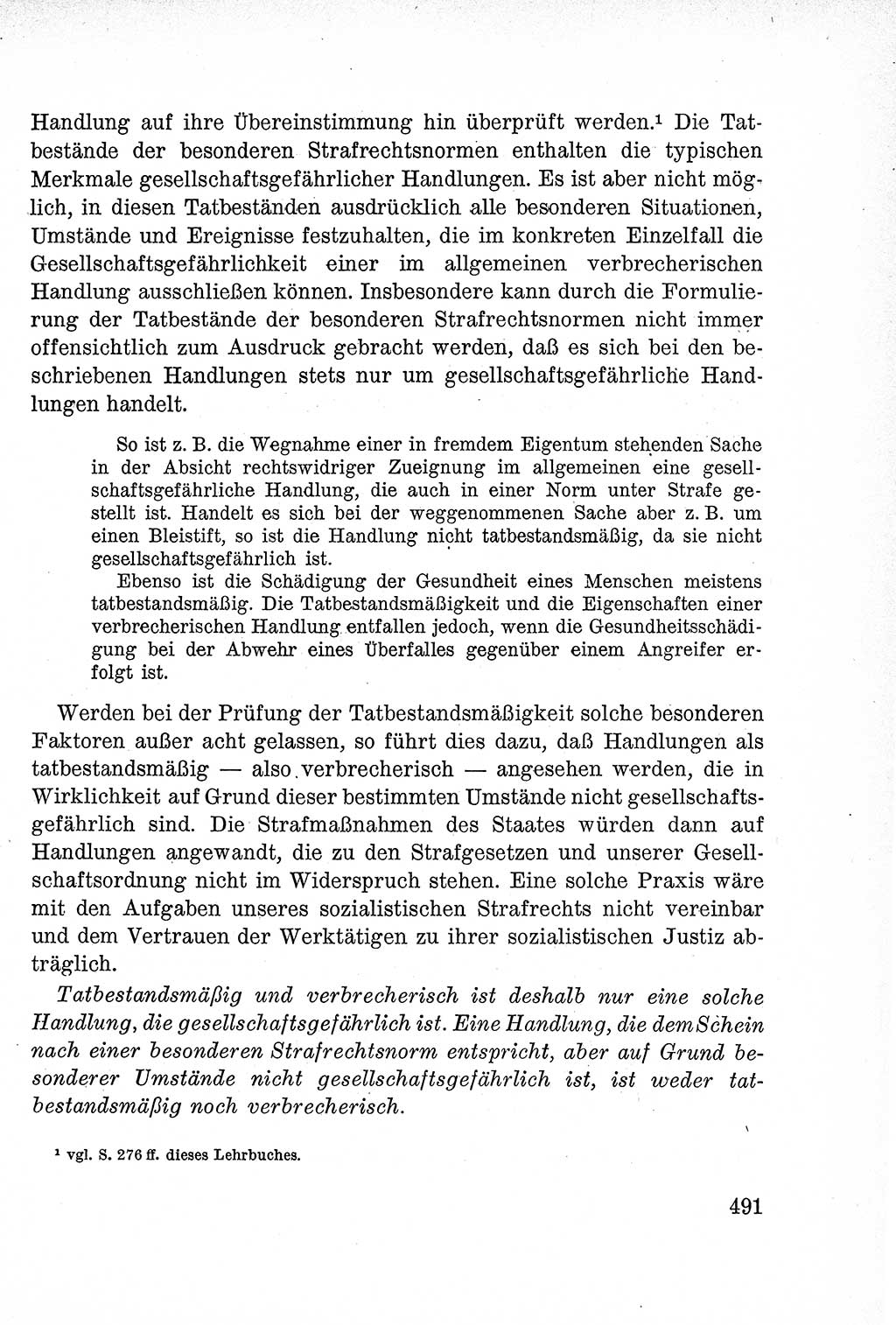 Lehrbuch des Strafrechts der Deutschen Demokratischen Republik (DDR), Allgemeiner Teil 1957, Seite 491 (Lb. Strafr. DDR AT 1957, S. 491)