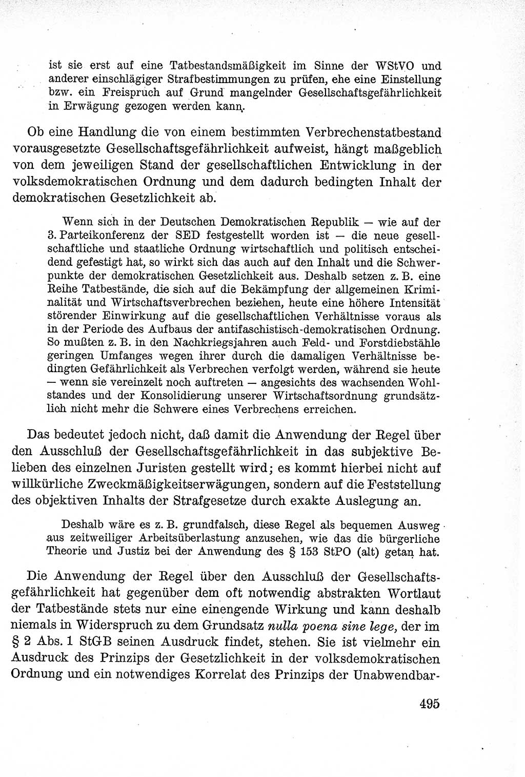 Lehrbuch des Strafrechts der Deutschen Demokratischen Republik (DDR), Allgemeiner Teil 1957, Seite 495 (Lb. Strafr. DDR AT 1957, S. 495)