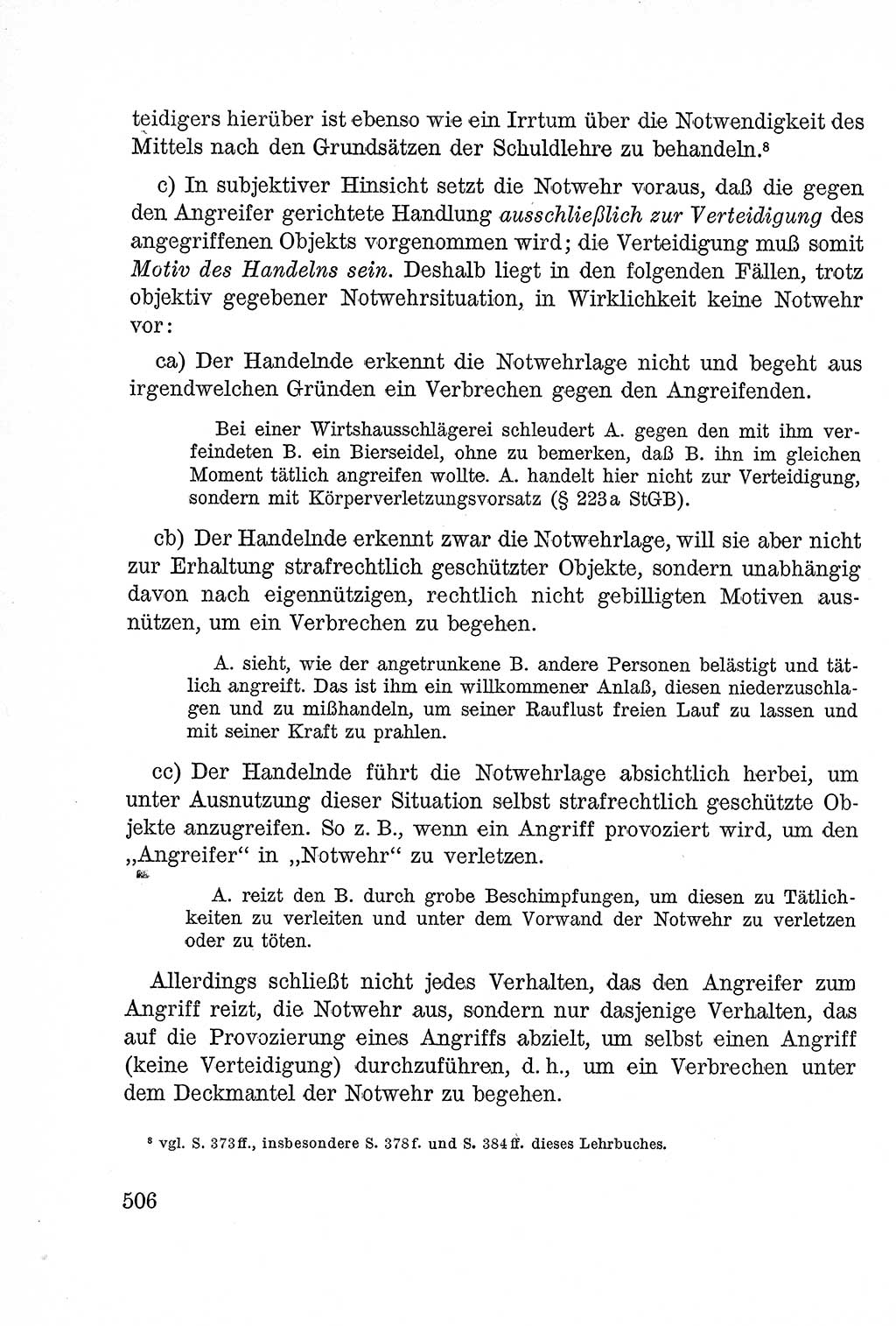 Lehrbuch des Strafrechts der Deutschen Demokratischen Republik (DDR), Allgemeiner Teil 1957, Seite 506 (Lb. Strafr. DDR AT 1957, S. 506)
