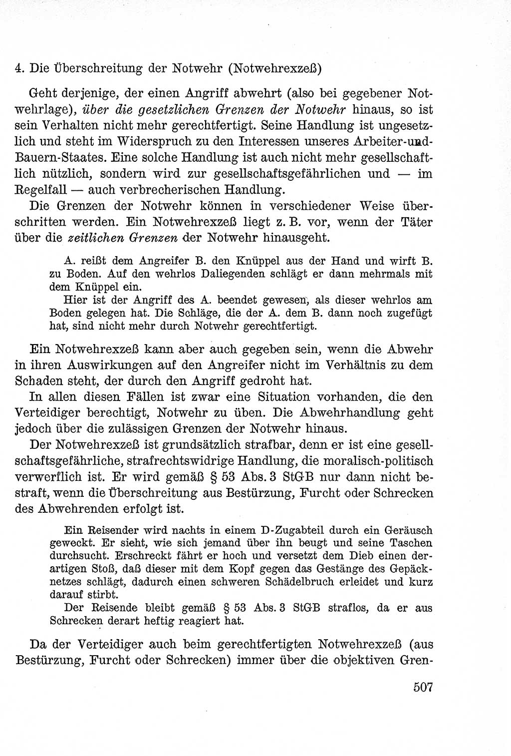 Lehrbuch des Strafrechts der Deutschen Demokratischen Republik (DDR), Allgemeiner Teil 1957, Seite 507 (Lb. Strafr. DDR AT 1957, S. 507)