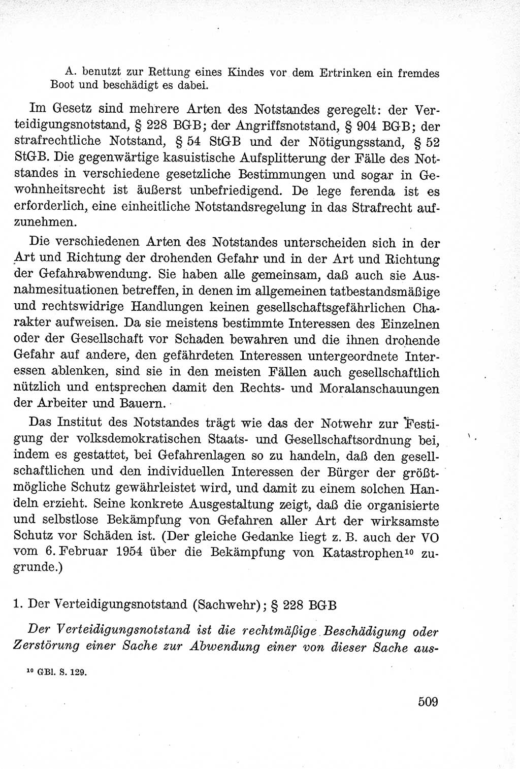 Lehrbuch des Strafrechts der Deutschen Demokratischen Republik (DDR), Allgemeiner Teil 1957, Seite 509 (Lb. Strafr. DDR AT 1957, S. 509)