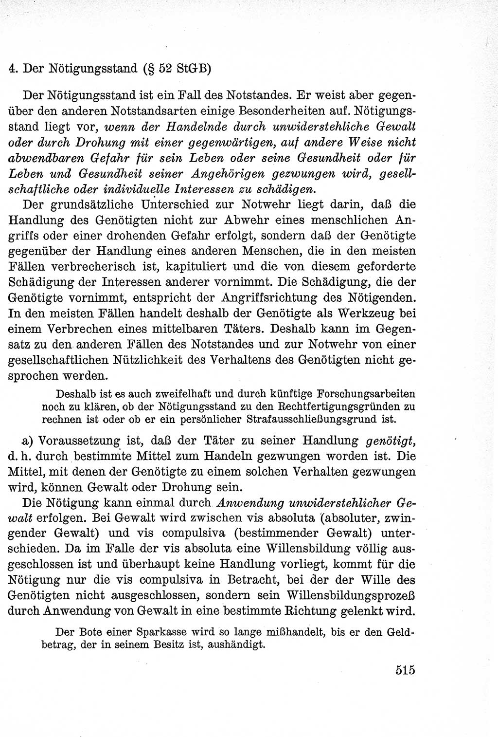 Lehrbuch des Strafrechts der Deutschen Demokratischen Republik (DDR), Allgemeiner Teil 1957, Seite 515 (Lb. Strafr. DDR AT 1957, S. 515)