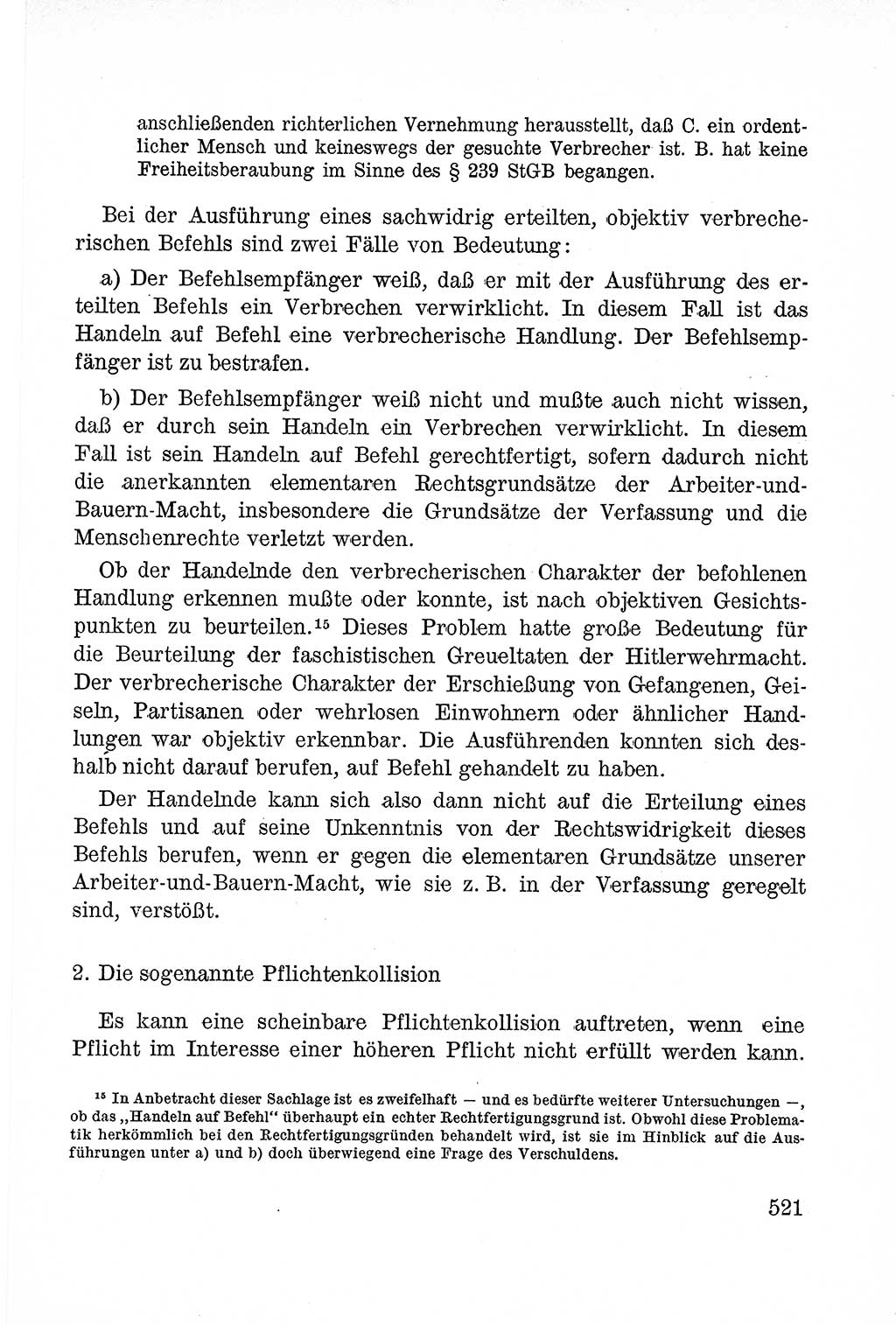 Lehrbuch des Strafrechts der Deutschen Demokratischen Republik (DDR), Allgemeiner Teil 1957, Seite 521 (Lb. Strafr. DDR AT 1957, S. 521)