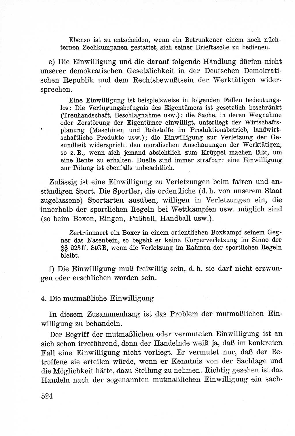 Lehrbuch des Strafrechts der Deutschen Demokratischen Republik (DDR), Allgemeiner Teil 1957, Seite 524 (Lb. Strafr. DDR AT 1957, S. 524)