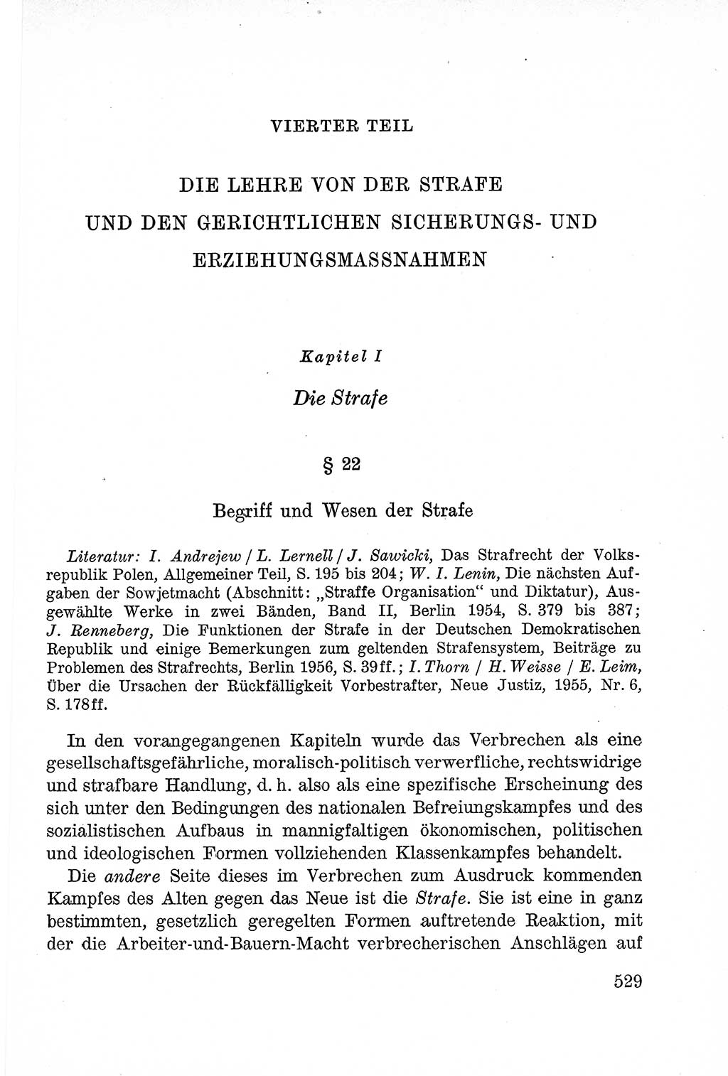 Lehrbuch des Strafrechts der Deutschen Demokratischen Republik (DDR), Allgemeiner Teil 1957, Seite 529 (Lb. Strafr. DDR AT 1957, S. 529)