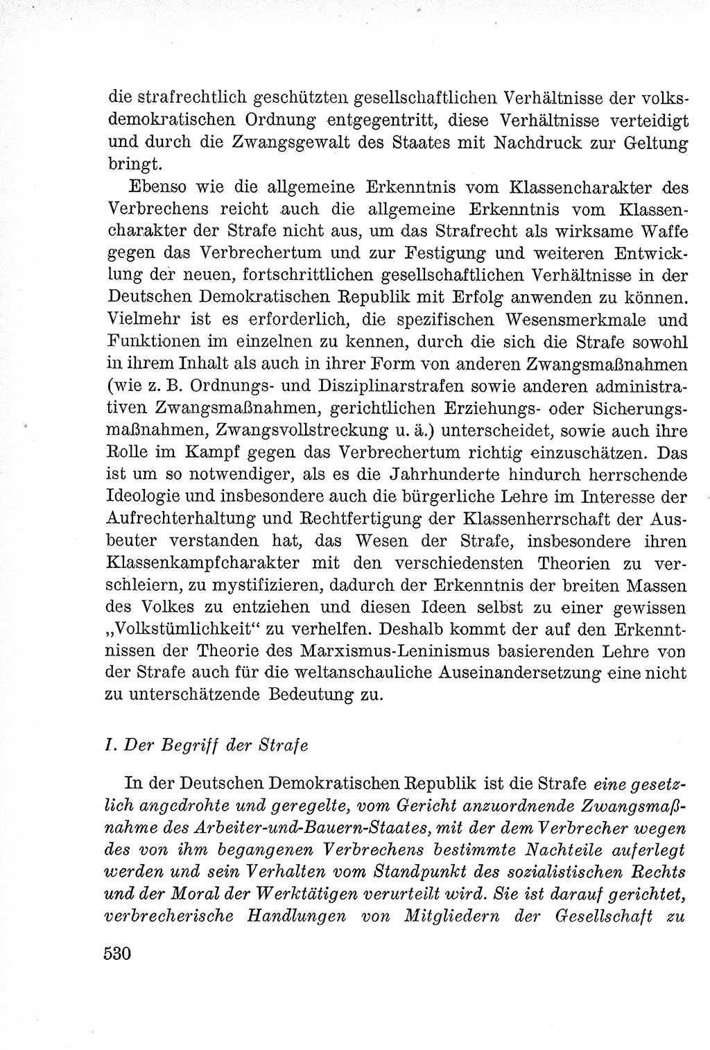 Lehrbuch des Strafrechts der Deutschen Demokratischen Republik (DDR), Allgemeiner Teil 1957, Seite 530 (Lb. Strafr. DDR AT 1957, S. 530)