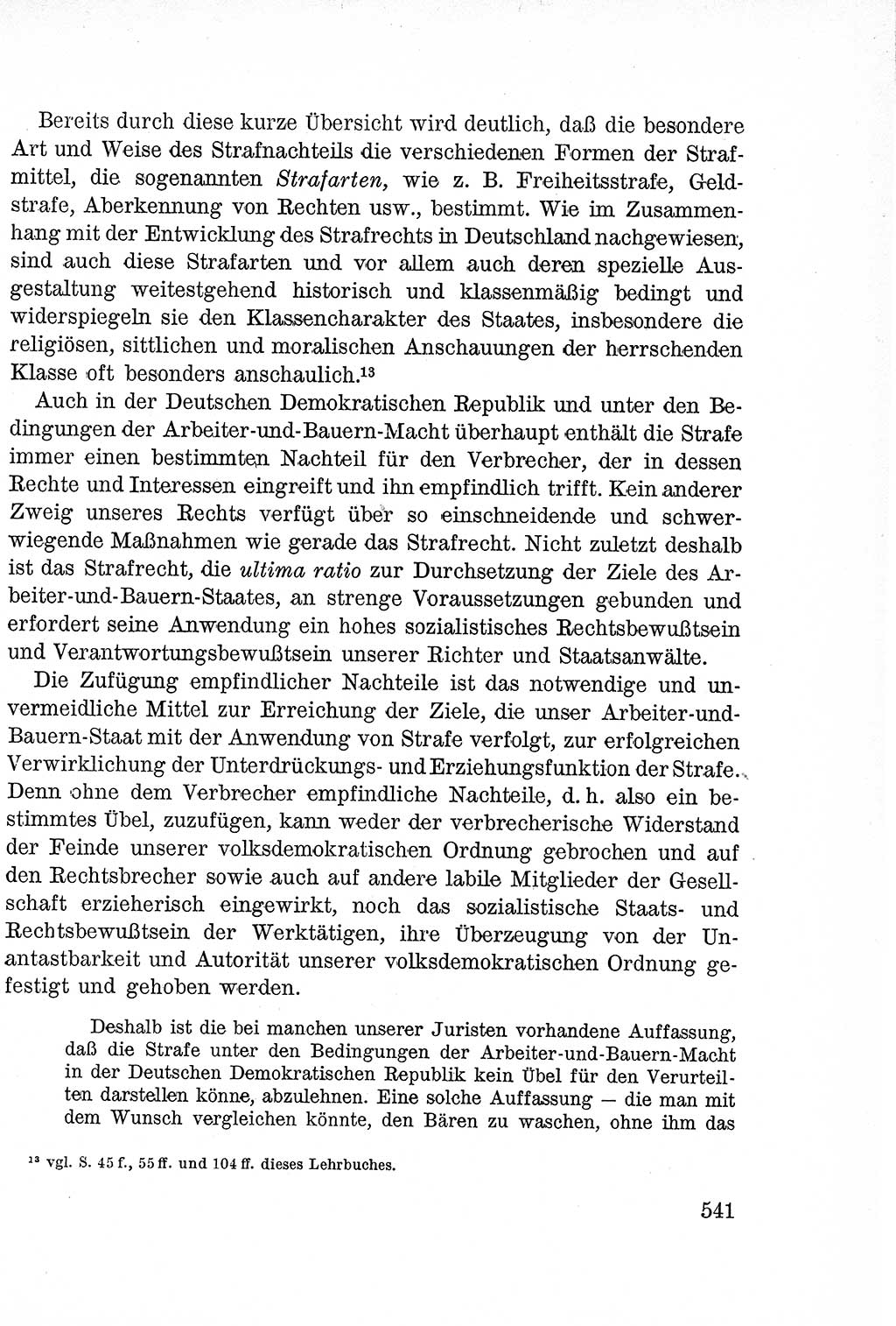 Lehrbuch des Strafrechts der Deutschen Demokratischen Republik (DDR), Allgemeiner Teil 1957, Seite 541 (Lb. Strafr. DDR AT 1957, S. 541)