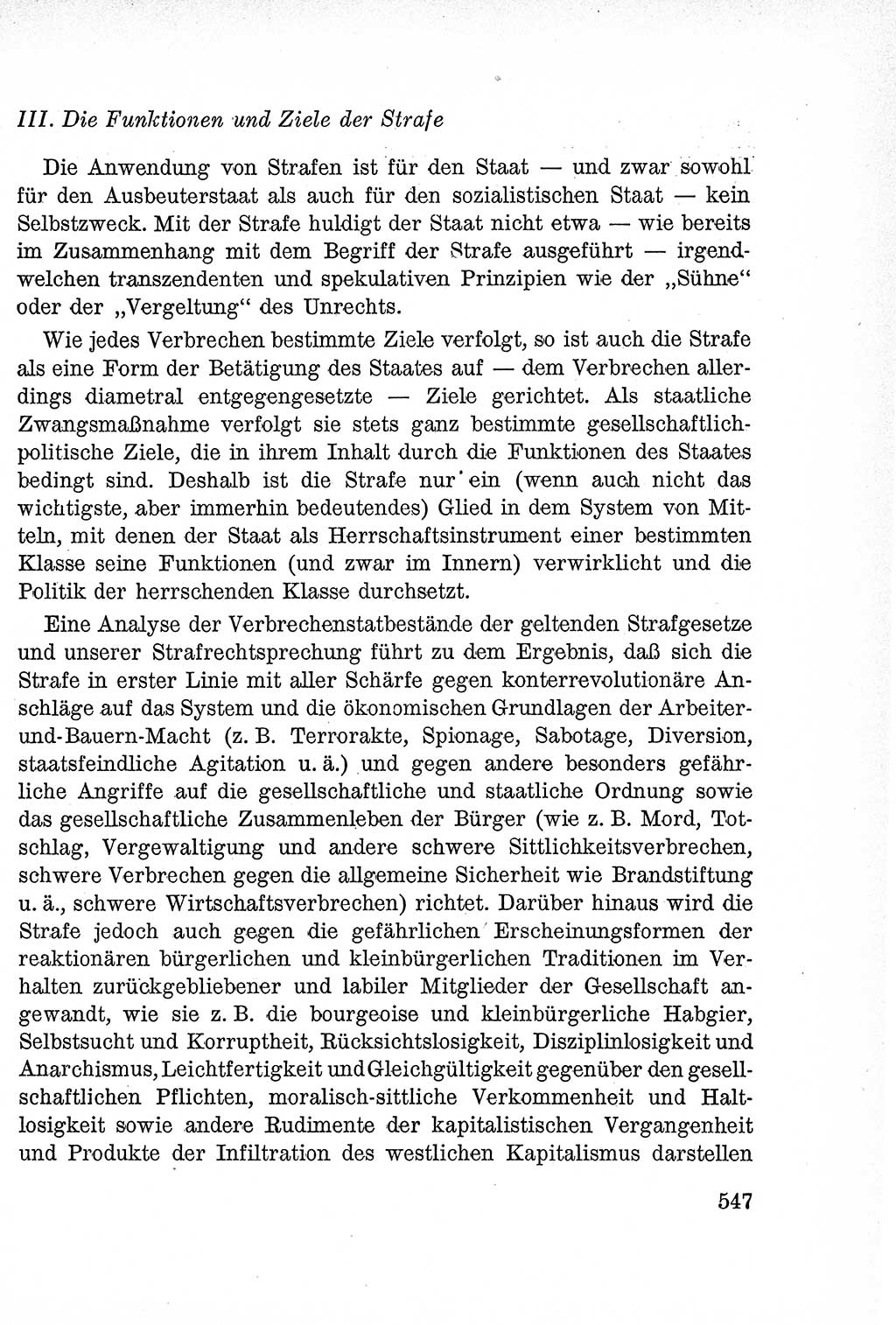Lehrbuch des Strafrechts der Deutschen Demokratischen Republik (DDR), Allgemeiner Teil 1957, Seite 547 (Lb. Strafr. DDR AT 1957, S. 547)