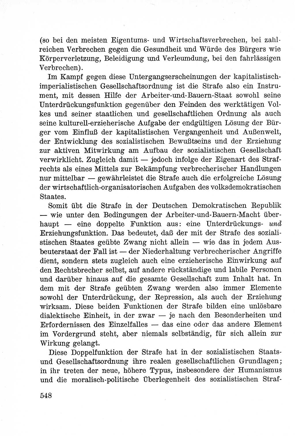 Lehrbuch des Strafrechts der Deutschen Demokratischen Republik (DDR), Allgemeiner Teil 1957, Seite 548 (Lb. Strafr. DDR AT 1957, S. 548)