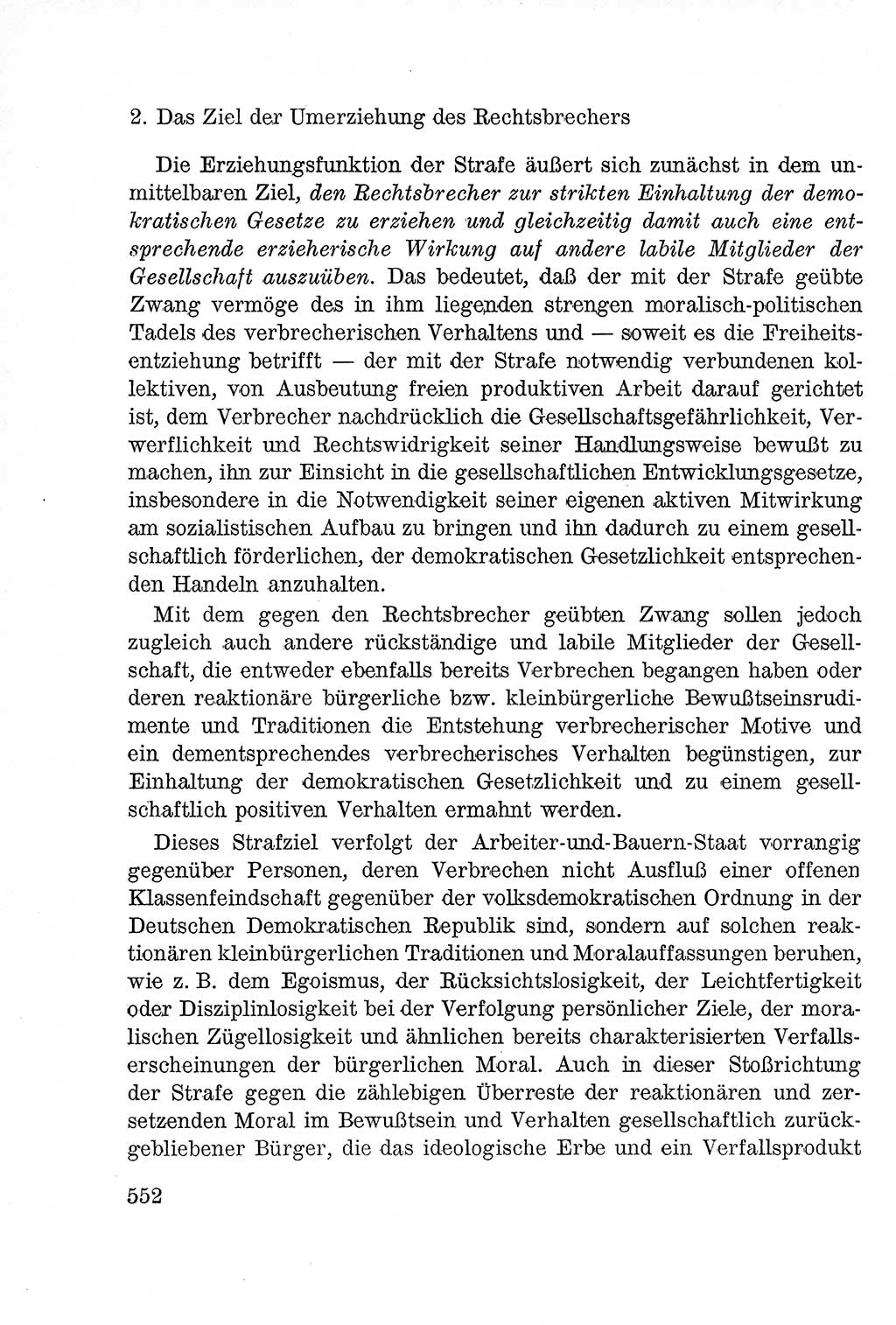 Lehrbuch des Strafrechts der Deutschen Demokratischen Republik (DDR), Allgemeiner Teil 1957, Seite 552 (Lb. Strafr. DDR AT 1957, S. 552)